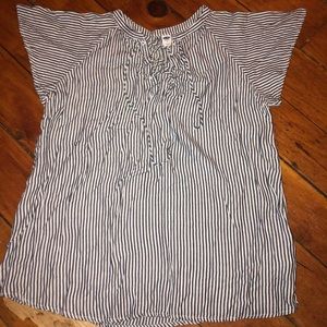 Blue and white striped shirt
